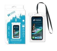 HANA Pochette de Protection Étanche IPX8 pour Smartphone jusqu'à 7 Pouces - Étui Waterproof pour Snorkeling, Kayak, Paddle, VTT - Protection Sable, Neige, Boue avec Bandoulière Réglable (Blanc)