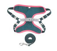 HANABASS 1 Ensemble Harnais Reflectif pour Chien avec Laisse Ajustable Harnachement et Confortable pour Promenade Gilet pour Chien de Moyenne et pour Canicross et Activités Extérieures