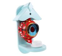 HANABASS 1 Ensemble Maison à Oiseaux Forme de Théière Rouge Nichoir Suspendu pour Oiseaux de Compagnie Accessoire de Décoration de Jardin Nidification Extérieure pour Patio et Cour Arrière