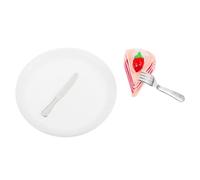 HANABASS 1 Ensemble Modèle de gâteau et de Plat Miniatures de Maison de poupée Mini Plateau de Maison de poupée Stand de gâteau de Maison de poupée modèle Alimentaire résine Rose