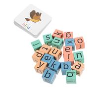 HANABASS 1 Ensemble Mots d'orthographe de Carte Anglaise Jeu d'apprentissage préscolaire Jeu d'alphabet pour Les Enfants Jeu de Blocs de Lettres Jeu de Cubes de Mots