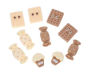 HANABASS 10 Pièces Breloques Miniatures en Résine Motif Bonbons | Surface Lisse, Couleur Vive, Embellissement Facile, pour Loisirs Créatifs, Magnets, Coiffures et Projets DIY