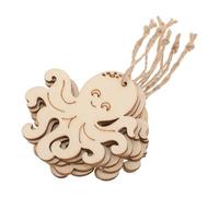 HANABASS 10 Pièces de Pieuvres en Bois Non Peintes pour Bricolage, Tranches en Bois Rustiques, Décorations Suspendues pour Découpage et Scrapbooking D'été