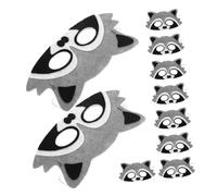 HANABASS 10 Pièces Masques Animaux Feutrine Cartoon Masques Demi Visage Laveur Résistantes Accessoires Fête Jungle École Camping Garçon Fille