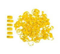 HANABASS 100 Pièces Anneaux de Cuisse de Volaille en Plastique Jaune | Réutilisables Bavure, pour Élevage de Poules et Oiseaux, Séparation des Races en Gestion Avicole