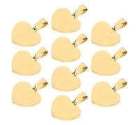 HANABASS 10pcs Charms en Acier Titane de Cœur Doré pour Fabrication de Bijoux Diy, Décoration Polyvalente et Accessoires pour Créations Artisanales