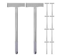 HANABASS 10pcs Porte-panneaux Manuels en Acier Inoxydable Poignée Sécurisée et Tige Détachable, Support Réutilisable pour Affiches et Panneaux en Aéroports et Commerces