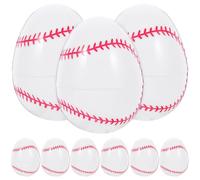 HANABASS 12 Pièces 12 Œufs de Pâques à Remplir en Plastique Forme Balle de Baseball, Décoration de Fête de Pâques, Ornement Léger et Robuste, Lot de 12 Pièces pour Ambiance Festive et