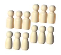 HANABASS 12 pièces Lot de Mini Poupées Bois à Peindre Décoration DIY pour Table de Sable Artisanat Créatif et Modèles Micro Figurines Bois Non Jeu Éducatif