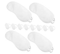 HANABASS 12 pièces Masque de Sommeil Portable Blanc Couvre-yeux Léger Polyester Imite Soie Masque Nuit Doux pour Sieste et Voyage Protège Yeux sans Gêne Accessoire pour Détente et