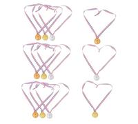 HANABASS 12 pièces Médailles Plastique Garçon Fille Médailles de Récompense Sportive pour Fête Halloween et Activités Or et Accessoires Amusants pour Jouer et les Réalisations