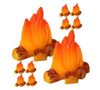 HANABASS 12 pièces Micro Campfire Décorations Miniatures Effet Flamme Artificielle pour Paysage Jardin Terrasse Fête Campagne