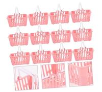 HANABASS 12 pièces Panier de Courses Garçon Fille Miniatures Rose Panier Épicerie Réaliste pour Tout Petits de Simulation pour Jeu Imagination et Cadeau Interactif