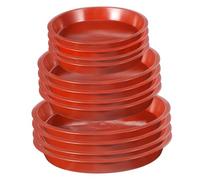 HANABASS 12 pièces Soucoupes pour Pots de Fleurs Lot de Trays Plastique Rouge pour Intérieur et Extérieur Nettoyage Facile et Durable Support Stable pour Plantes