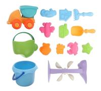 HANABASS 14 Pièces Garçon Fille Set de Jeux de Sable Seau Pelle et Outils pour Tout Petits Design pour Journées Heureuses