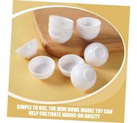 HANABASS 15 pièces Miniature Bowls Set Accessoires de Cuisine Miniature pour Maison de Poupée Décor Réaliste Bol Blanc Jouets Cuisine pour Jeux Dimitation