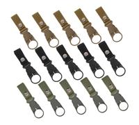 HANABASS 15 Pièces Mousquetons Nylon Multifonction Porte-Bouteille Ceinture Suspendue pour Randonnée Camping Escalade Outdoor