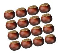 HANABASS 16 Fausses Châtaignes Réalistes en Mousse, Modèle de Noix Artificielles pour Décoration Intérieure, Accessoires Décoratifs pour Fêtes et Séances Photo, Lot de 16 Pièces