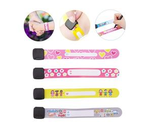 HANABASS 16 Pièces Bracelet Anti-perte pour Garçon et Filles, Bracelet D’identification en Pvc, Jetable, Étanche, à Écrire, pour Camp D’fêtes D’garçon et Filles Style Plusieurs styles