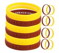 HANABASS 16 Pièces Bracelets Silicone Résistants à Eau avec Motif Sanskrit Accessoires Élastiques Unisexes pour Sports Loisirs et Fêtes Ajustable Confortables et Polyvalents