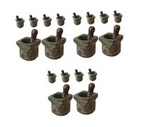 HANABASS 18 Pcs Set de Miniatures Mortier Pilon Pierre pour Maison de Poupée Accessoires Décoratifs Polyvalents pour Maison Bureau Scènes Miniatures et Tables de Sable