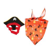 HANABASS 1ensemble Chapeau De Pirate pour Chat avec Bandana Ajustable Costume Halloween Amusant pour Animaux De Compagnie pour Fêtes Photos Et Festivals