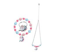 HANABASS 1Ensemble Collier Bracelet et Licorne pour Garçon Fille de Bijoux Amusants et Résistants pour Petites Princesses