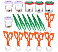 HANABASS 1Ensemble Kit Exploration de Nature pour Garçon Fille Loupe et Pince à Épiler Boîte Observation Insectes Échantillons Simulés Outils pour Garçons et Filles