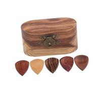 HANABASS 1Ensemble Plectres Bois avec Boîte de Rangement Incluant Plectres de Guitare Médiator pour Guitare Acoustique et Électrique Accessoire de Musicien Portable
