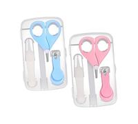 HANABASS 2 Ensembles Ciseaux Ongle Nouveau-né Set Manucure Avec Coupe-ongles Antidérapant Douce Et Pince à Épiler Pour Nourrisson
