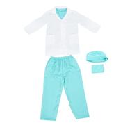 HANABASS 2 Ensembles Costume Garçon Fille Médecin Blouse Blanche et Tenue de Tissu Doux Respirant Jeu de Rôle Éducatif pour Garçons et Filles Maternelle et Laboratoire