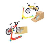 HANABASS 2 Ensembles Jeu de Compétition Miniature pour Doigts avec Planches Vélos et Aluminium Dextérité pour Garçon Fille de Kits pour Bureau et Loisirs