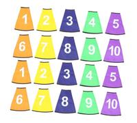 HANABASS 2 Ensembles Numbered Cone Sleeves for Soccer Training Durable Sports Cone Covers with UV Resistant Bright Numbers Protective Covers for Agility Disc and Speed Training Markers