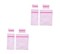 HANABASS 2 Ensembles Set de pour Lit Superposé de Maison de Poupée Housse de Coussin et Drap Tissu Facile à Nettoyer Décor pour Chambre Miniature