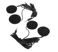 HANABASS 2 Oreillettes Casque Moto Noires Microphone, Système Audio GPS Intégré, de Bruit et Protection Vent, Compatibles la Plupart Casques Moto, Kit Audio pour Cycliste et Navigation