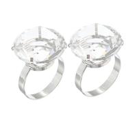 HANABASS 2 Pièces Accessoires pour bagues en diamant bague en strass pour événements bague en strass cristal bague en strass pour mariage alliance Un verre Transparent