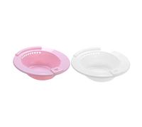 HANABASS 2 pièces Bain de Siège Portable Plastique Premium Bassin pour Toilette Intime Ergonomique et Confortable Lot de Blanc et Rose Adapté pour Soins Post-partum et Entretien Intime