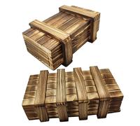 HANABASS 2 pièces Boîte à Énigmes Bois Difficile Jeu Éducatif avec Compartiments Secrets Puzzle Créatif pour Garçons et Filles Stimulation Intellectuelle et Coffret Cadeau