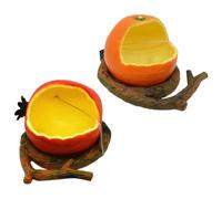 HANABASS 2 Pièces Boîte Mangeoire pour Oiseaux en Cage, Mangeoire à Oiseaux Transparente en Plastique, Forme Fruit, Grosse Capacité, à Suspendre la Cage, pour Perroquet, Lapin et Hamster
