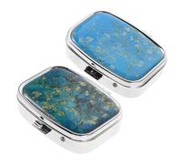 HANABASS 2 pièces Boîte Pilules Portable Métal avec Compartiments Pilulier de Voyage pour Femme Rangement Organisé pour et Vitamines