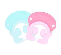 HANABASS 2 pièces Bonnet de Bain Réglable pour Garçon Fille Visière de Silicone Chapeaux de Protection pour Shampooing et Solaire Accessoires de Bain Bleu Rose