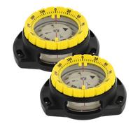 HANABASS 2 Pièces Boussole de Plongée Bracelet Élastique Navigation Précise Étanche pour Randonnée Kayak et Plongée Jaune