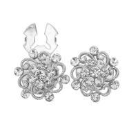 HANABASS 2 Pièces Boutons de Manchette en Alliage avec Strass pour Vêtements et Robes Ornements à Clipser Décoration de Col
