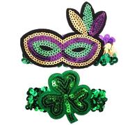 HANABASS 2 Pièces Bracelets Irlandais Paillettes pour Fête Saint Patrick Accessoires Décoratifs Extensibles et Durables pour Fête et Cadeaux