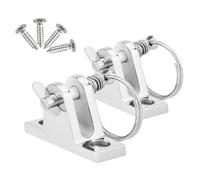 HANABASS 2 Pièces Charnières INOX pour Bimini Bateau Support Robuste avec Goupille et Vis Base Concave Stable pour Sécurisé et Résistance Aux Intempéries