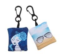 HANABASS 2 pièces Chiffons Microfibres pour Lentilles avec Crochet Portable Lingettes de Nettoyage Réutilisables pour Lunettes Écrans Ordinateur et Lunettes de Soleil Lot