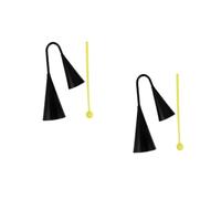 HANABASS 2 Pièces Cloche Vache Double Tons avec Baguette Plastique Instrument Percussion Portable à Main pour Garçon Fille Apprentissage Musical et Développement Rythmique