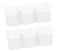 HANABASS 2 Pièces de Rangement Multi Filet pour Jouets de Bain Grand Volume Suspendu Mural Organiseur de Jouets et Accessoires de Salle de Bain pour Garçon Fille