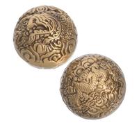 HANABASS 2 Pièces Fitness Balls Laiton avec Motif Dragon Phoenix Boules de Renforcement Préhension pour Exercices Manuels et Relaxation des Seniors