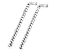 HANABASS 2 Pièces Goupille de Verrouillage du Poids, Tige en L 10mm | Alliage D'aluminium et Acier, Alignement Précis, Insertion Rapide, Verrouillage Sûr pour Équipement de Salle Argenté